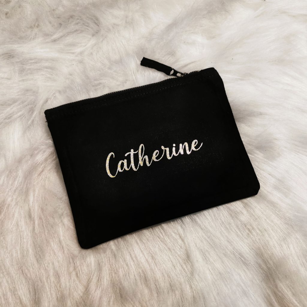 Pochette noire prénom