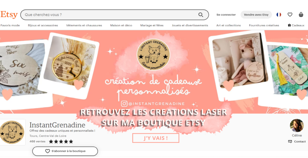 Boutique Etsy Instant Grenadine